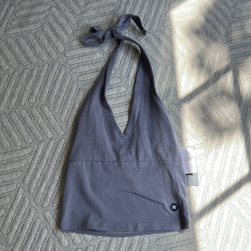 holister dark blue/grey halter top